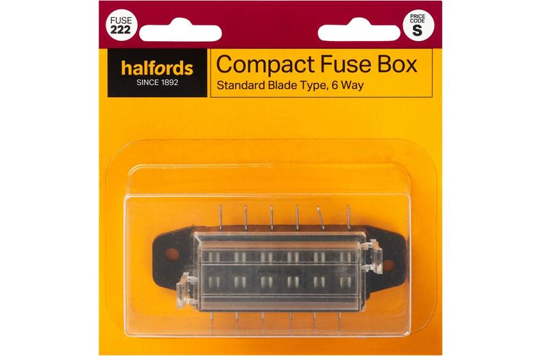 Halfords Compact Fuse Box 6-Way (FUSE222) Halfords Compact Fuse Box 6-Way (FUSE222)