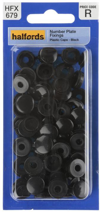 Halfords Number Plate Plastic Caps Black (FIXG289) | Halfords UK