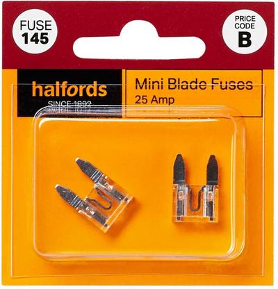 Halfords Mini Blade Fuses 25 Amp (FUSE145) Halfords Mini Blade Fuses 25 Amp (FUSE145)