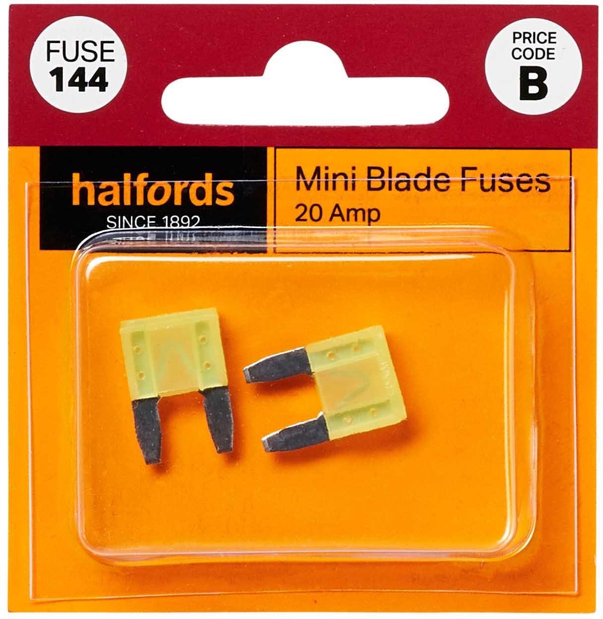 Halfords Mini Blade Fuses 20 Amp (FUSE144)