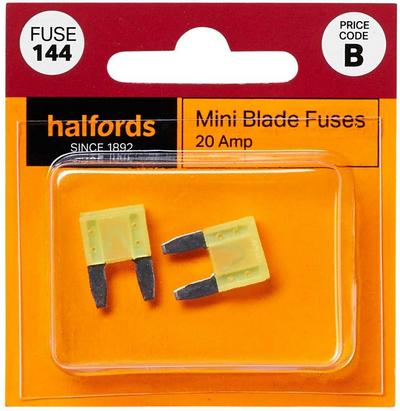 Halfords Mini Blade Fuses 20 Amp (FUSE144)
