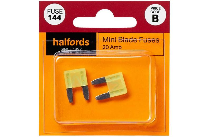 Halfords Mini Blade Fuses 20 Amp (FUSE144) Halfords Mini Blade Fuses 20 Amp (FUSE144)