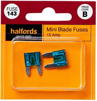 Halfords Mini Blade Fuses 15 Amp (FUSE143)