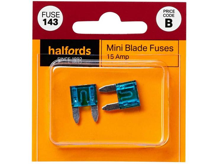 Halfords Mini Blade Fuses 15 Amp (FUSE143)