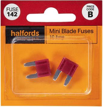 Halfords Mini Blade Fuses 10 Amp (FUSE142)