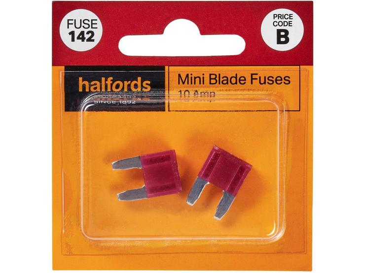 Halfords Mini Blade Fuses 10 Amp (FUSE142)