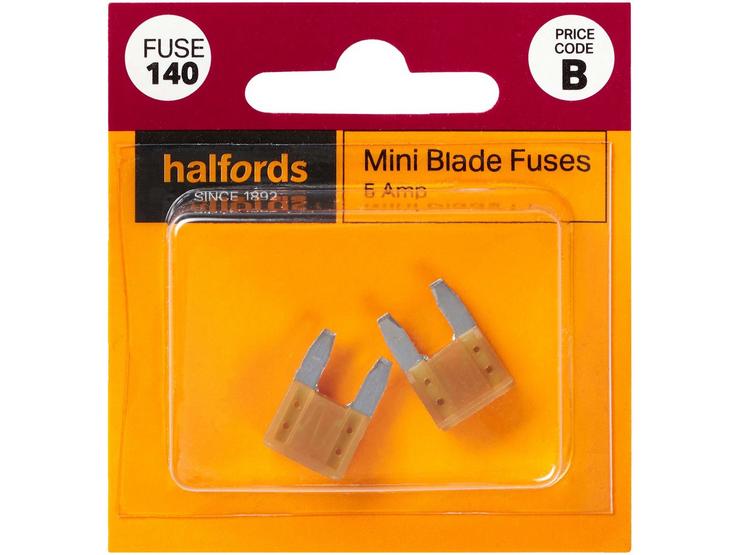Halfords Mini blade Fuses 5 Amp (FUSE140)