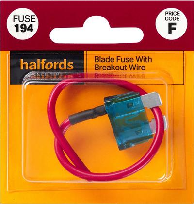 Halfords Blade Fuse + Breakout Wire 15 Amp (FUSE194) Halfords Blade Fuse + Breakout Wire 15 Amp (FUSE194)