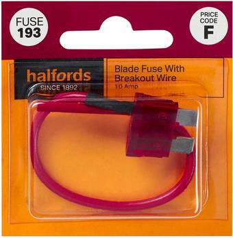 Halfords Blade Fuse + Breakout Wire 10 Amp (FUSE193)