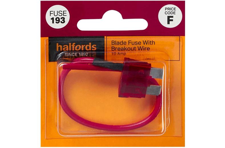 Halfords Blade Fuse + Breakout Wire 10 Amp (FUSE193) Halfords Blade Fuse + Breakout Wire 10 Amp (FUSE193)