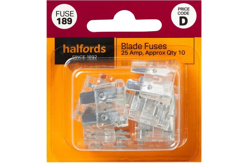 Halfords Blade Fuses 25 Amp (FUSE189) Halfords Blade Fuses 25 Amp (FUSE189)