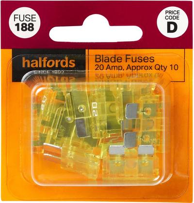 Halfords Fuse Standard Blade 20 Amp (FUSE188) Halfords Fuse Standard Blade 20 Amp (FUSE188)