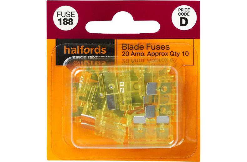 Halfords Fuse Standard Blade 20 Amp (FUSE188) Halfords Fuse Standard Blade 20 Amp (FUSE188)
