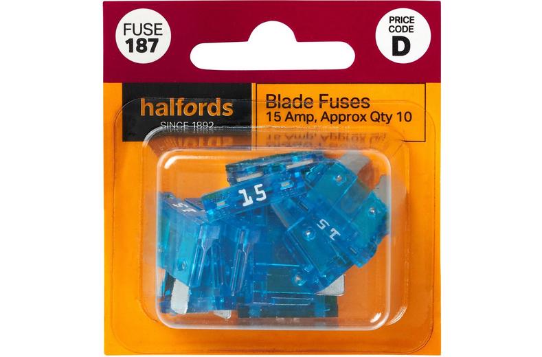 Halfords Blade Fuses 15 Amp (FUSE187) Halfords Blade Fuses 15 Amp (FUSE187)