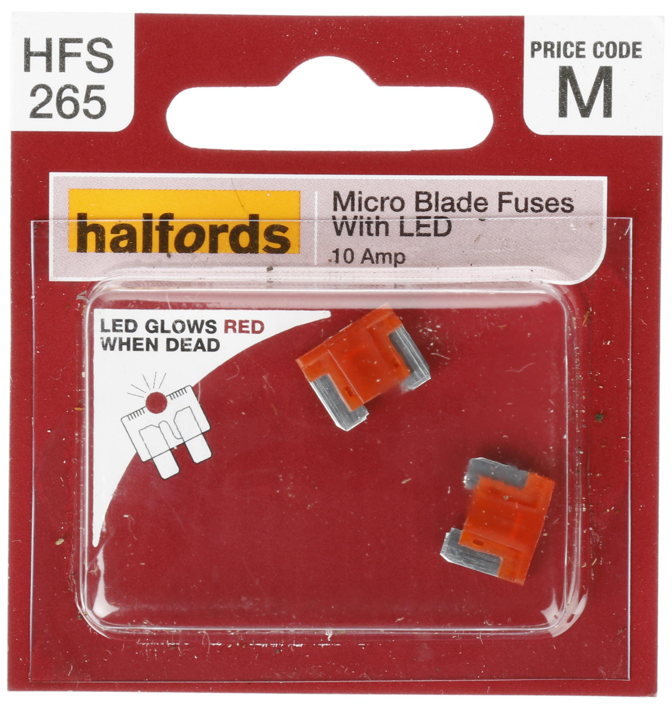 Halfords Fuse Micro Blade Led 10 Amp (Hfs265)
