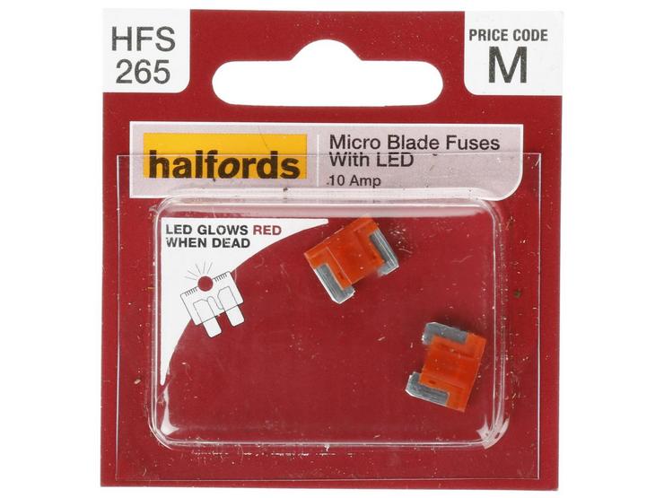 Halfords Fuse Micro Blade LED 10 Amp (HFS265)