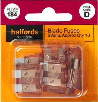 Halfords Blade Fuses 5 Amp (FUSE184)