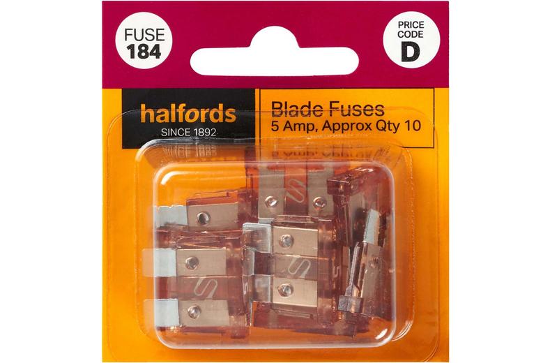 Halfords Blade Fuses 5 Amp (FUSE184) Halfords Blade Fuses 5 Amp (FUSE184)