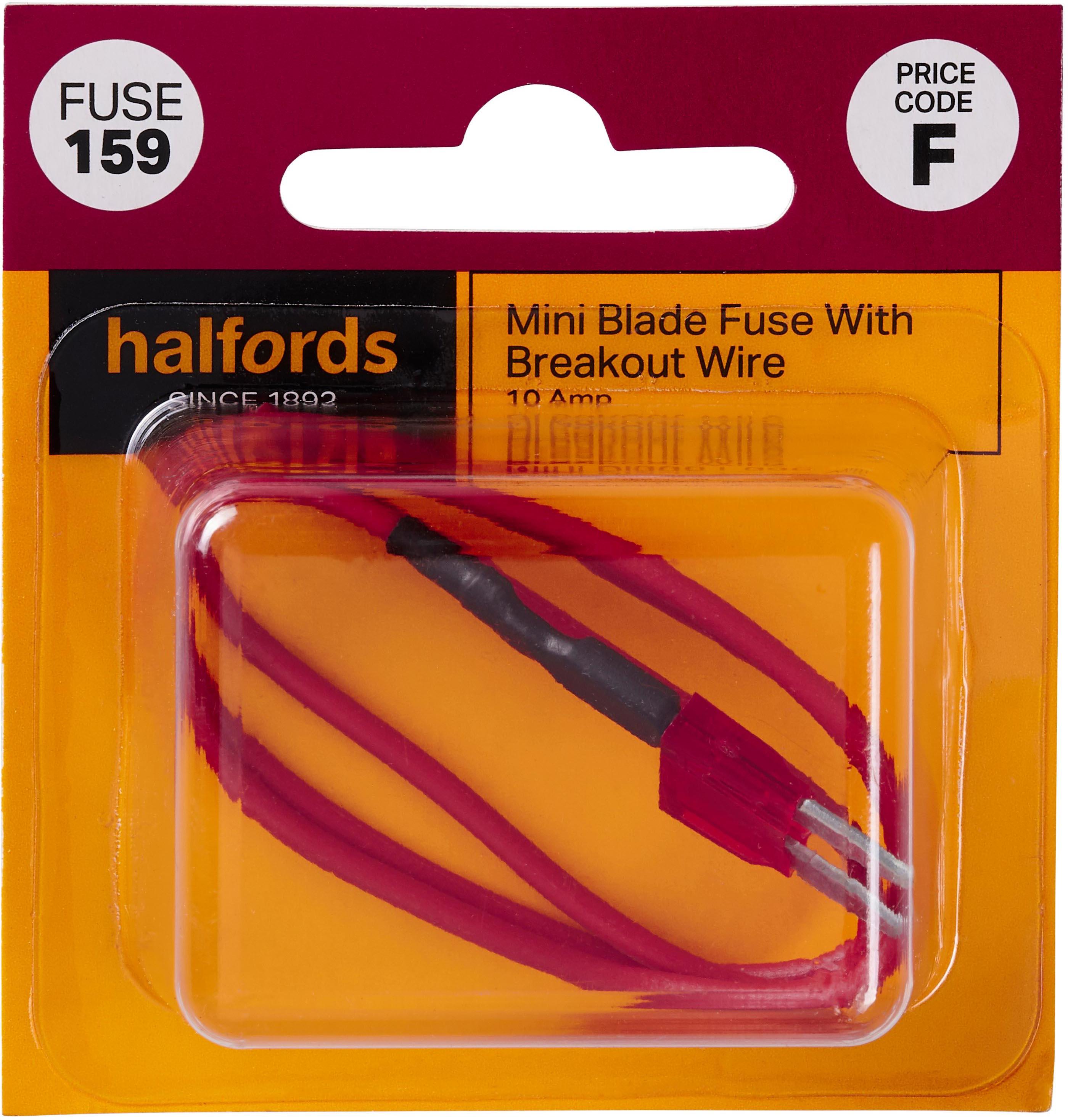 Halfords Mini Blade Fuse + Breakout Wire 10 Amp (FUSE159)
