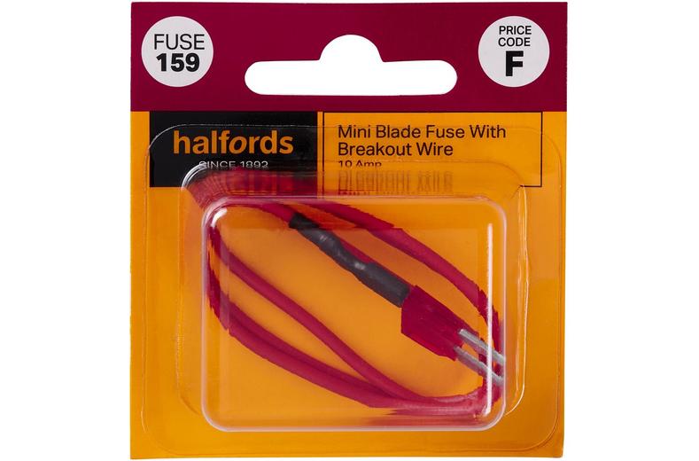 Halfords Mini Blade Fuse + Breakout Wire 10 Amp (FUSE159) Halfords Mini Blade Fuse + Breakout Wire 10 Amp (FUSE159)