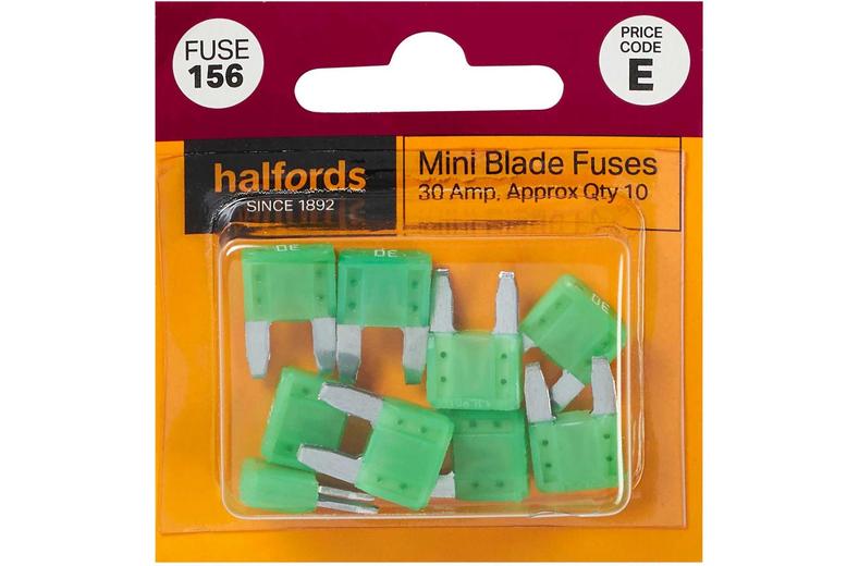 Halfords Mini Blade Fuses 30 Amp (FUSE156) Halfords Mini Blade Fuses 30 Amp (FUSE156)