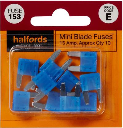 Halfords Mini Blade Fuse 15 Amp (FUSE153) Halfords Mini Blade Fuse 15 Amp (FUSE153)