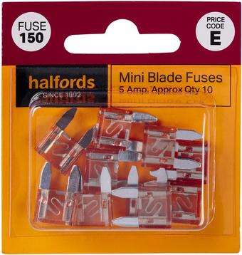 Halfords Mini Blade Fuses 5 Amp (FUSE150)