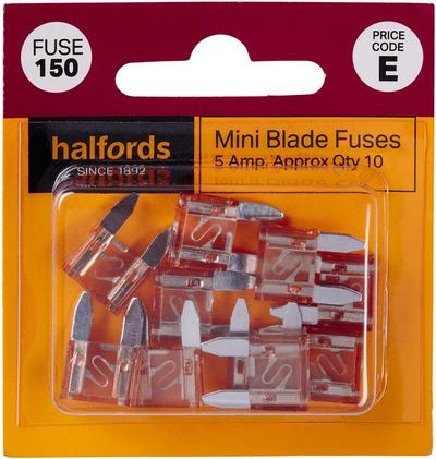 Halfords Mini Blade Fuses 5 Amp (FUSE150) Halfords Mini Blade Fuses 5 Amp (FUSE150)