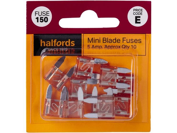 Halfords Mini Blade Fuses 5 Amp (FUSE150)