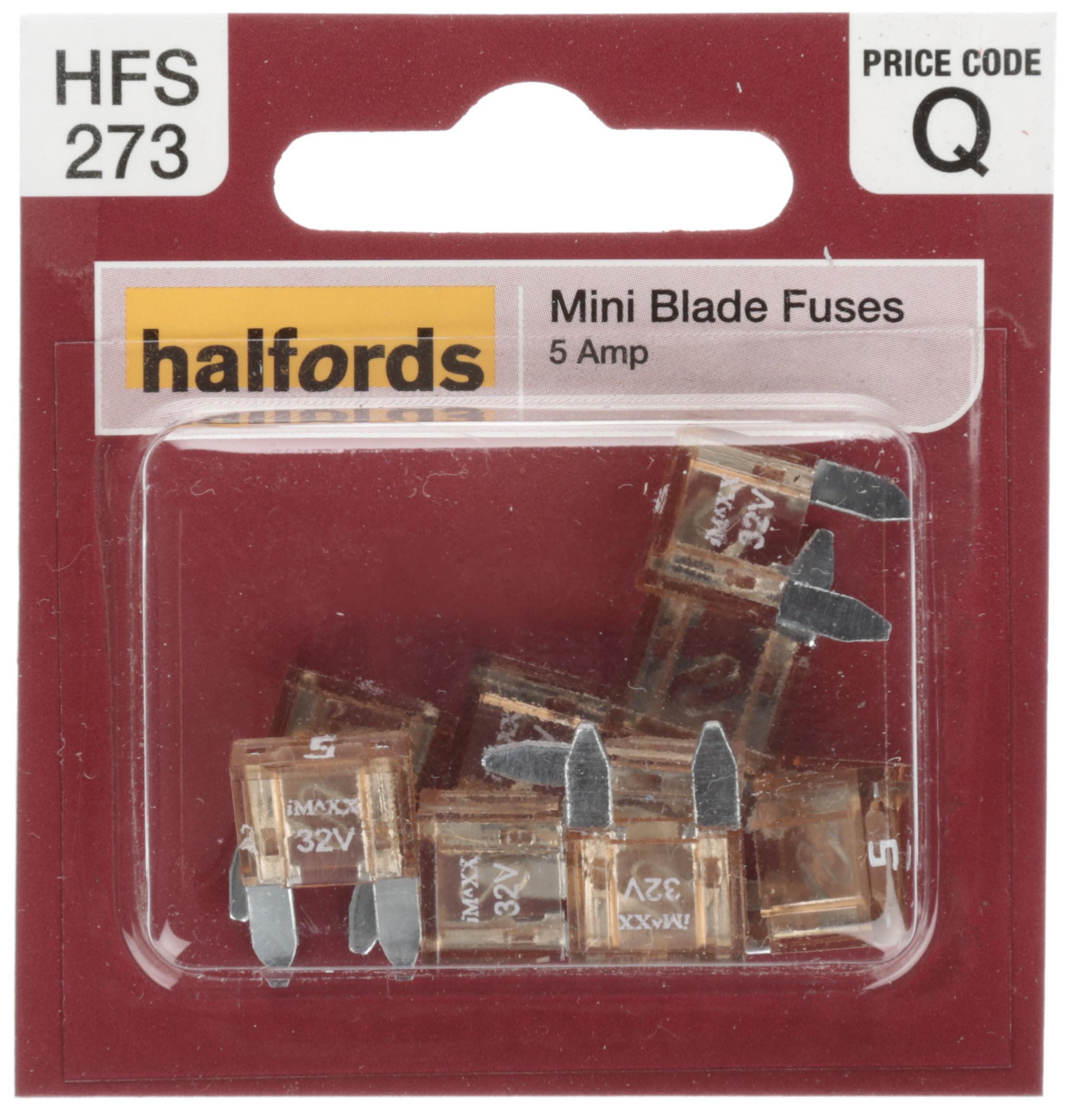 Halfords Mini Blade Fuses 5 Amp (Hfs273)
