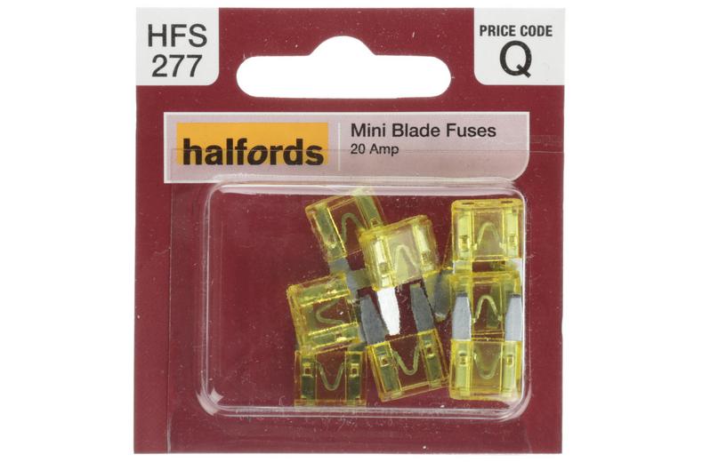 Halfords Mini Blade Fuse 20 Amp (HFS277) Halfords Mini Blade Fuse 20 Amp (HFS277)