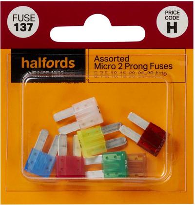Halfords 2 Micro Prong Fuses 5>30Amp (FUSE137) Halfords 2 Micro Prong Fuses 5>30Amp (FUSE137)