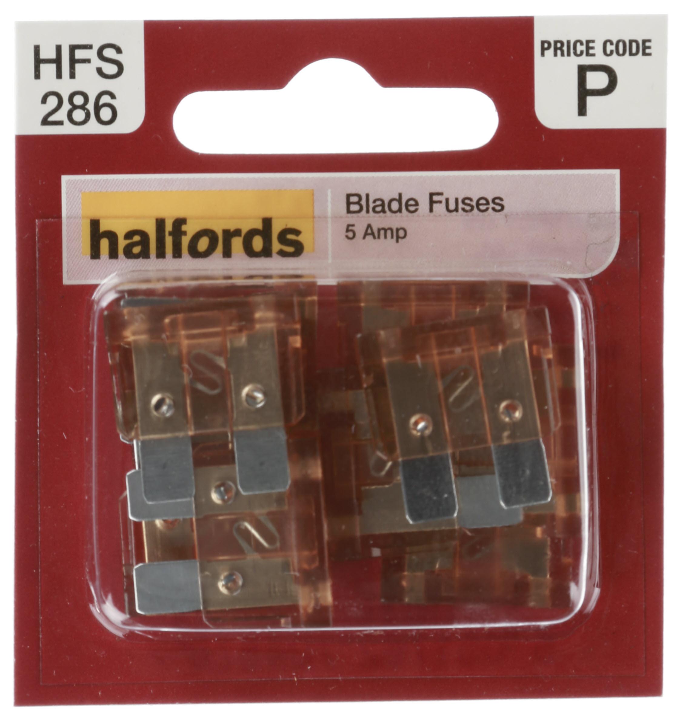 Halfords Blade Fuses 5 Amp (Hfs286)