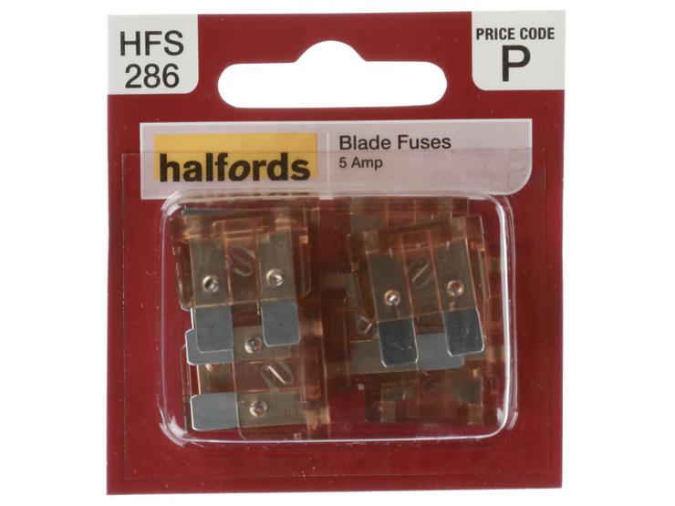 Halfords Blade Fuses 5 Amp (HFS286)