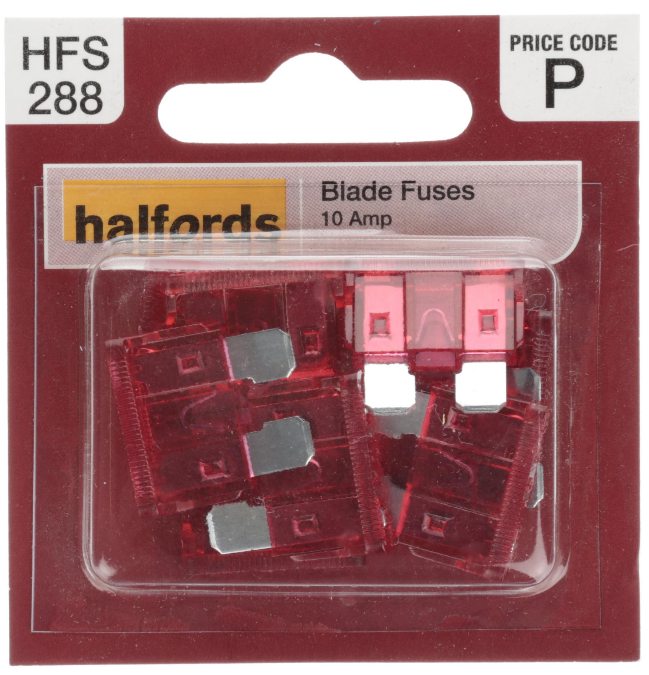 Halfords Blade Fuses 10 Amp (Hfs288)