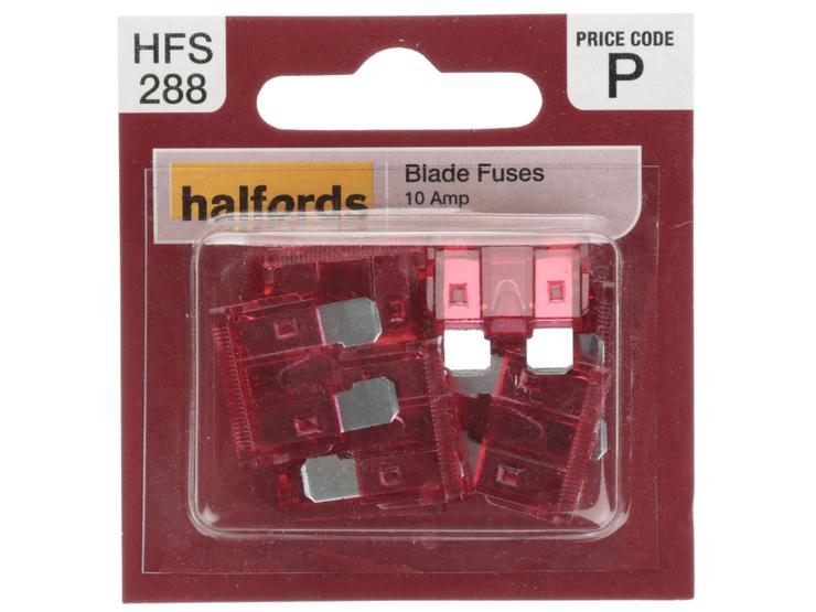 Halfords Blade Fuses 10 Amp (HFS288)