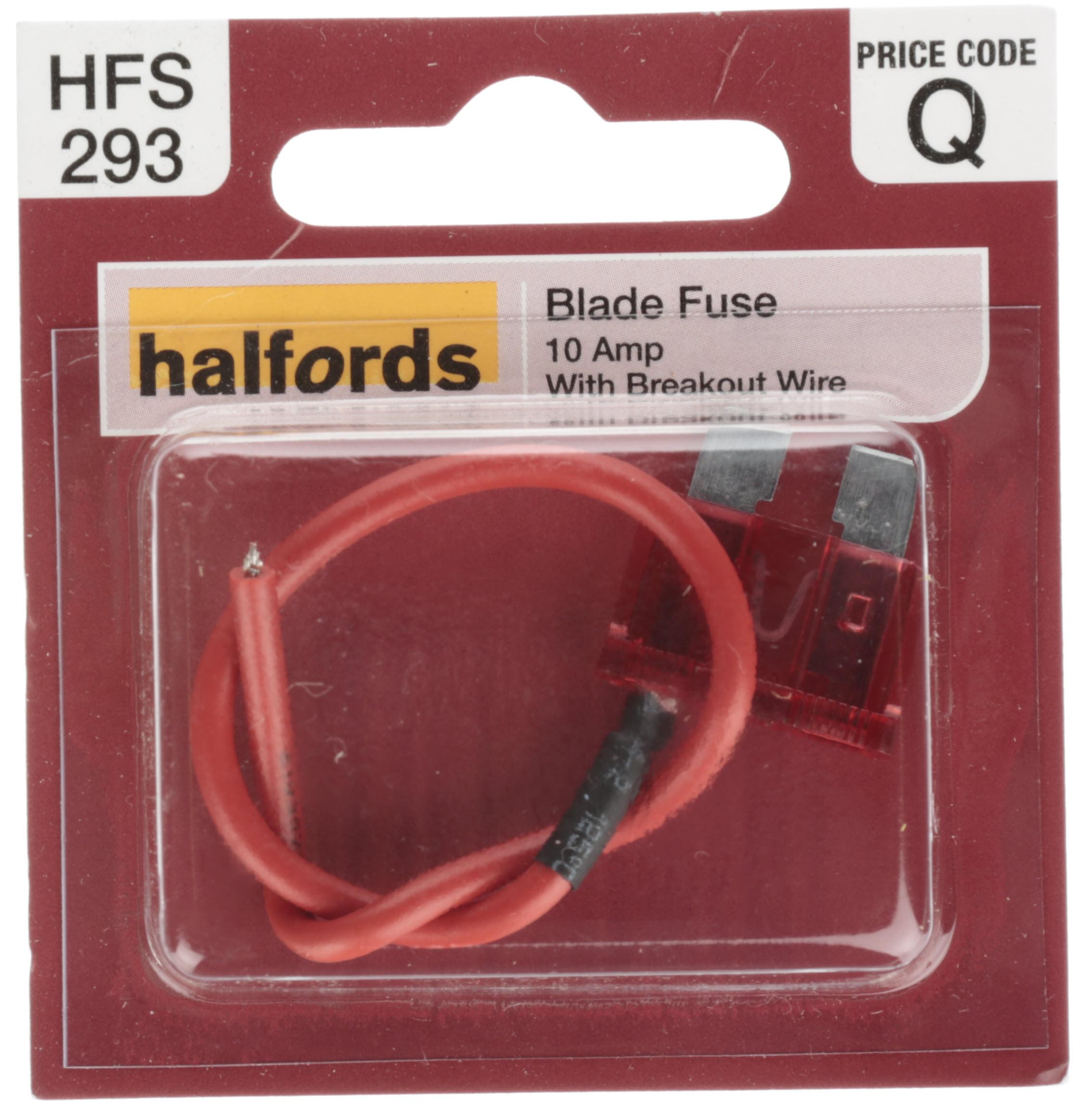 Halfords Blade Fuse + Breakout Wire 10 Amp (Hfs293)