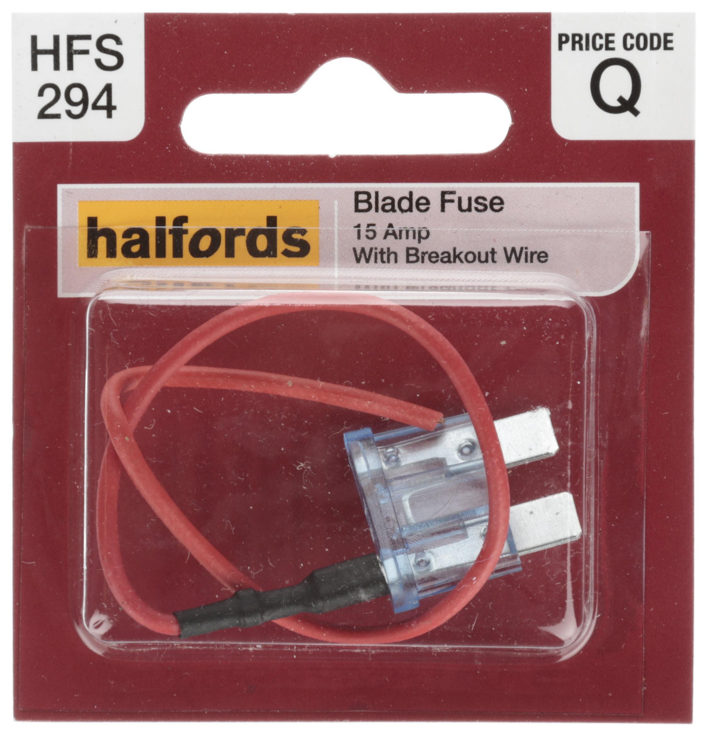 Halfords Blade Fuse + Breakout Wire 15 Amp (Hfs294)