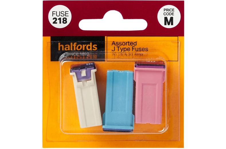 Halfords Assorted J Type Fuses 20,25 & 30 AMP (FUSE218) Halfords Assorted J Type Fuses 20,25 & 30 AMP (FUSE218)