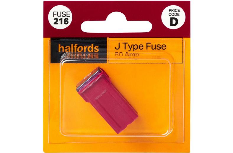 Halfords J Type Slow Blow Fuse 50AMP (FUSE216) Halfords J Type Slow Blow Fuse 50AMP (FUSE216)