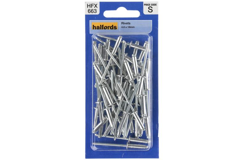 Halfords Rivets 4mm x 16mm (FIXG272) Halfords Rivets 4mm x 16mm (FIXG272)