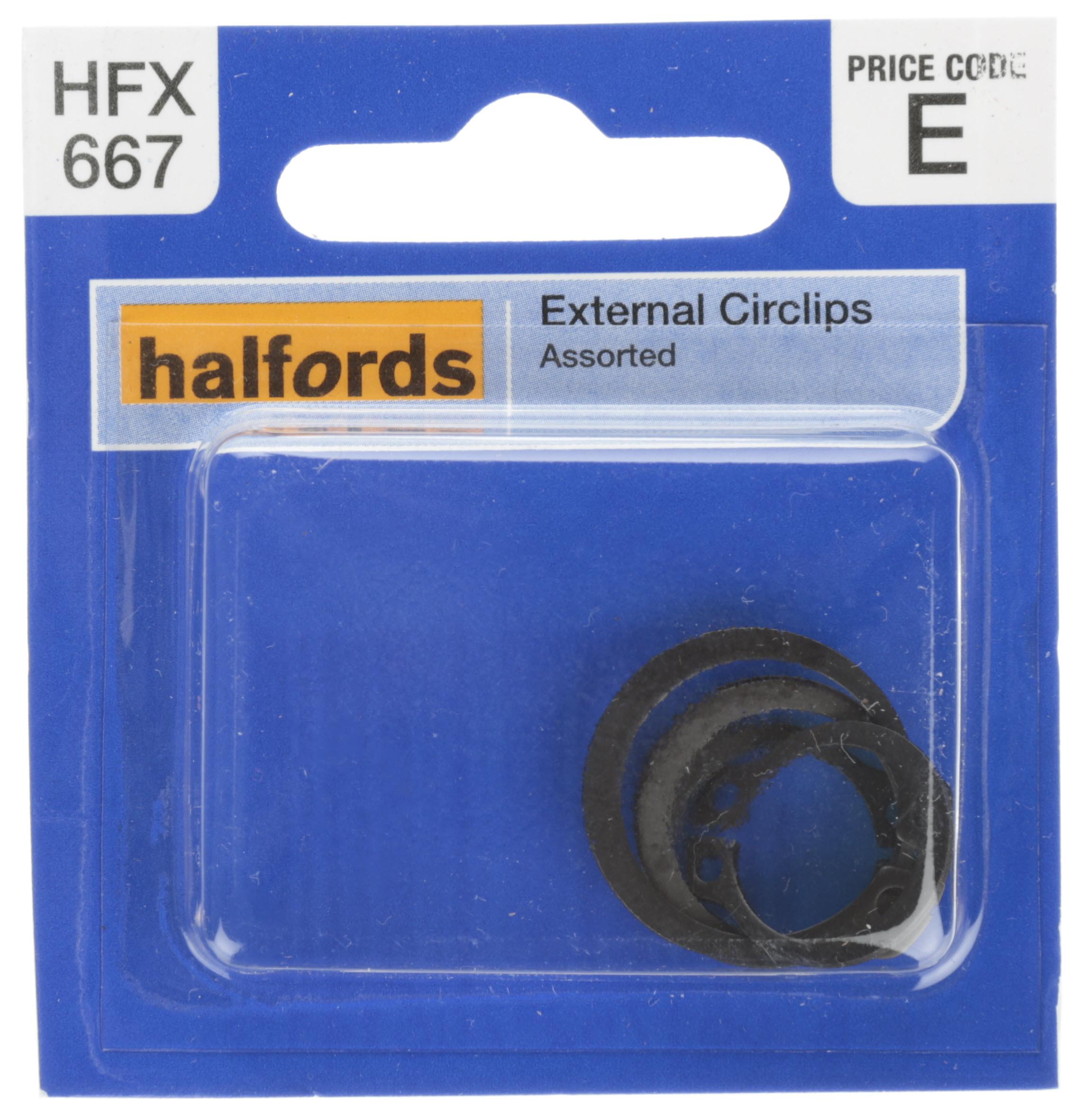 Halfords Assorted External Circlips (Hfx667)