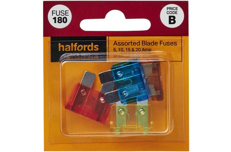 Halfords Assorted Blade Fuses 5/10/15/20 Amp (FUSE180) Halfords Assorted Blade Fuses 5/10/15/20 Amp (FUSE180)