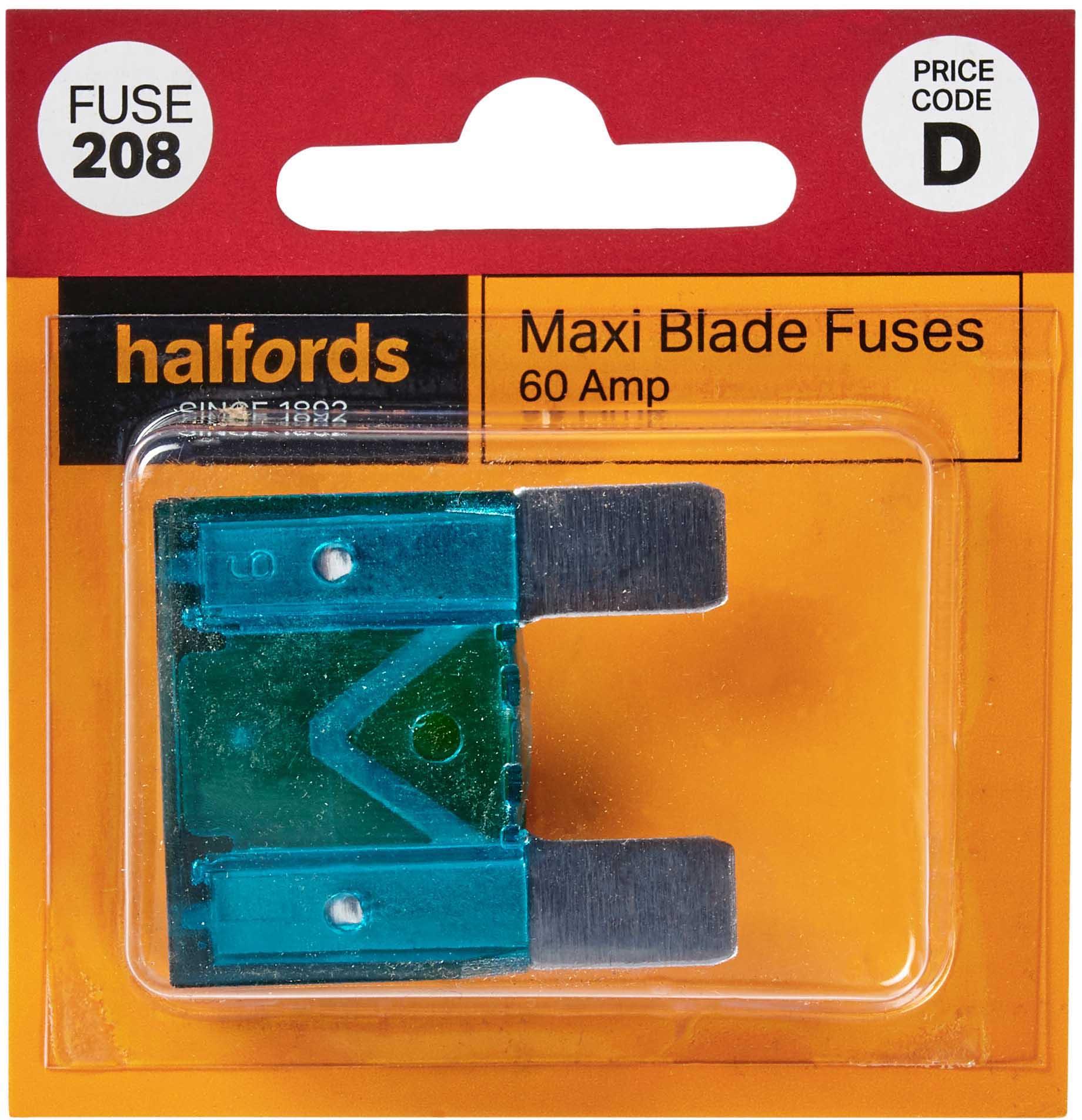 Halfords Maxi Blade Fuses 60 Amp (FUSE208) Halfords UK