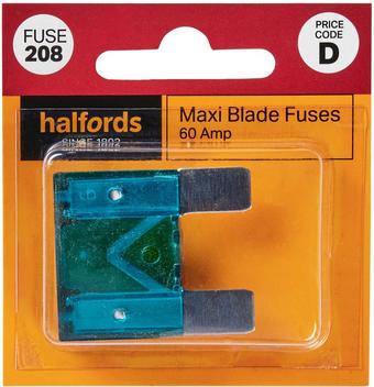 Halfords Maxi Blade Fuses 60 Amp (FUSE208)