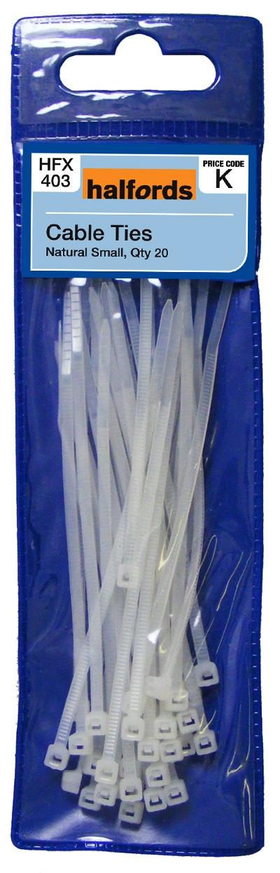Halfords Cable Ties Natural
