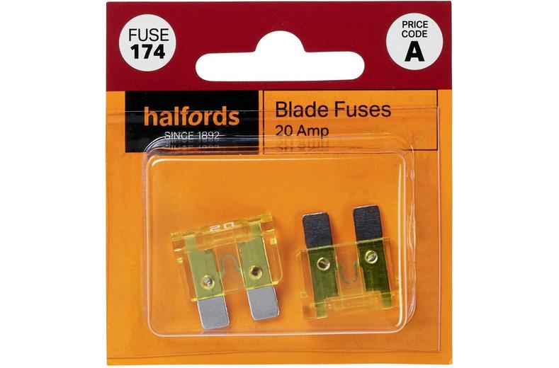 Halfords Blade Fuses 20 Amp (FUSE174) Halfords Blade Fuses 20 Amp (FUSE174)