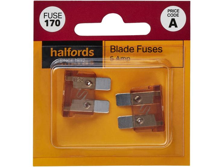 Halfords Blade Fuses 5 Amp (FUSE170)