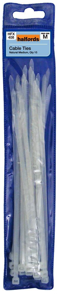 Halfords Cable Ties (Hfx408) Natural