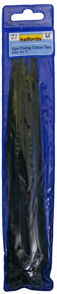 Halfords Eye Fixing Cable Ties (HFX417) Black